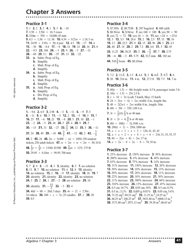 Prentice Hall Gold Algebra 1 Worksheet Answers - Ivuyteq