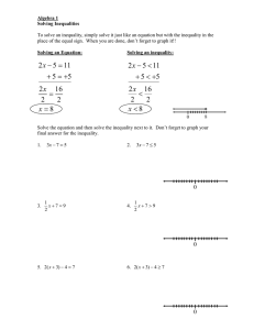 Algebra 1 Solving Inequalities