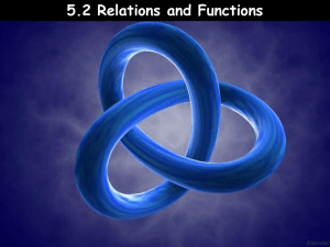5.2 Relations and Functions