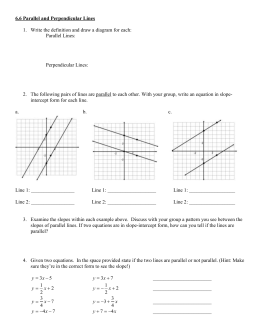 Parallel, Perpendicular, Coinciding, or Intersecting Lines