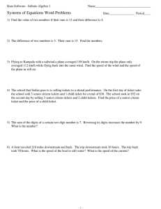 Systems of Equations Word Problems