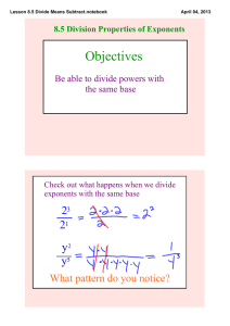 Objectives 2 y What pattern do you notice?