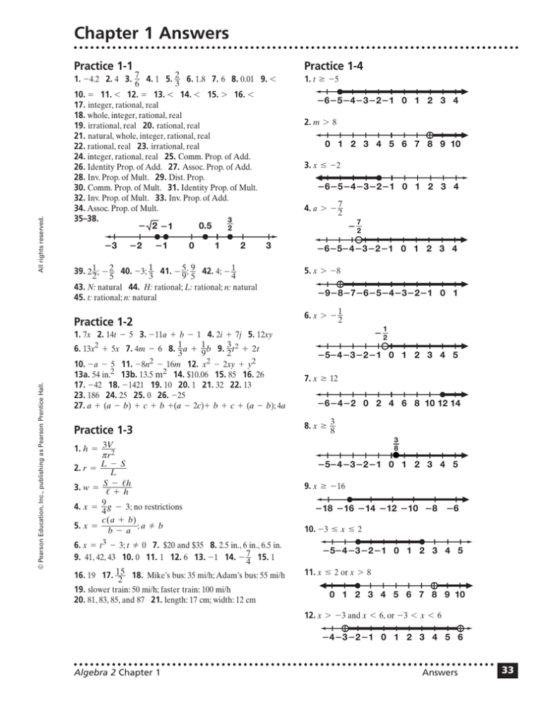 Chapter 1 Answers Practice 1 1 1 2