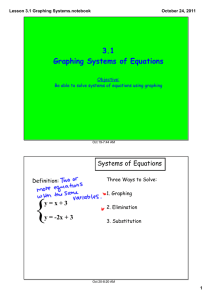 { 3.1 Graphing Systems of Equations y = x + 3