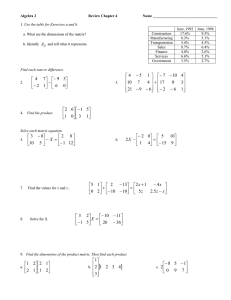 Algebra 2  Review Chapter 4 Name __________________________________