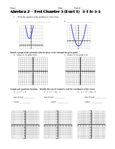 Algebra 2 – Test Chapter 5 (Part 1)  ... Name________________________________ Date__________ Period__________