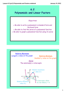 6.2 Polynomials and Linear Factors