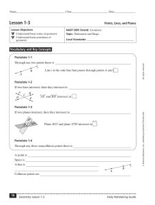 Geometry - Chapter 1 Practice Test