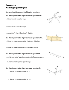 Geometry Naming Figures Quiz  Use your book to answer the following questions.