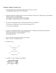 Geometry Chapter 2 Practice Test