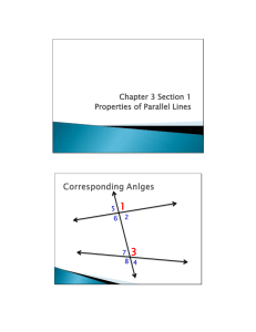 1 3 Chapter 3 Section 1 Properties of Parallel Lines