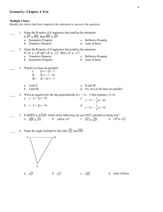 Geometry: Chapter 4 Test a