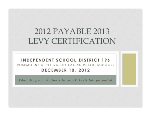2012 PAYABLE 2013 LEVY CERTIFICATION