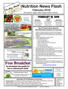 Nutrition News Flash February 2016  ,