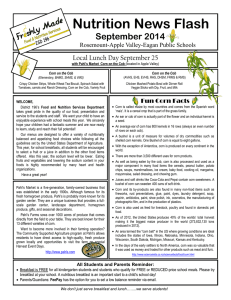 Nutrition News Flash September 2014  Local Lunch Day September 25