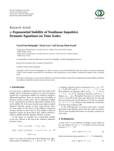 Research Article -Exponential Stability of Nonlinear Impulsive Dynamic Equations on Time Scales