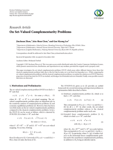Research Article On Set-Valued Complementarity Problems Jinchuan Zhou, Jein-Shan Chen,