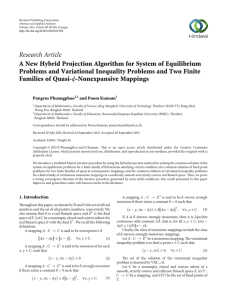 Research Article A New Hybrid Projection Algorithm for System of Equilibrium