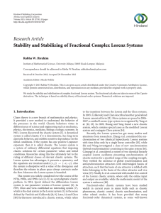 Research Article Stability and Stabilizing of Fractional Complex Lorenz Systems
