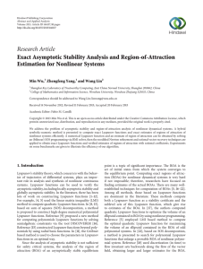 Research Article Exact Asymptotic Stability Analysis and Region-of-Attraction Estimation for Nonlinear Systems