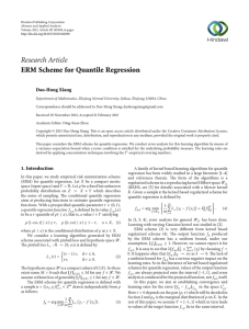 Research Article ERM Scheme for Quantile Regression Dao-Hong Xiang