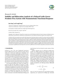 Research Article Stability and Bifurcation Analysis of a Delayed Leslie-Gower