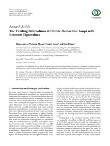 Research Article The Twisting Bifurcations of Double Homoclinic Loops with Resonant Eigenvalues