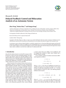 Research Article Delayed Feedback Control and Bifurcation Analysis of an Autonomy System