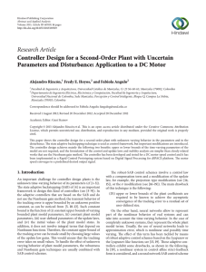 Research Article Controller Design for a Second-Order Plant with Uncertain
