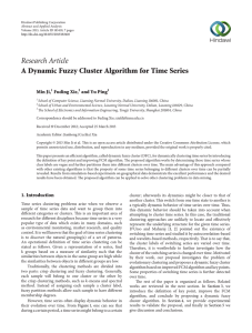 Research Article A Dynamic Fuzzy Cluster Algorithm for Time Series Min Ji,