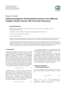 Research Article Enhanced Symplectic Synchronization between Two Different