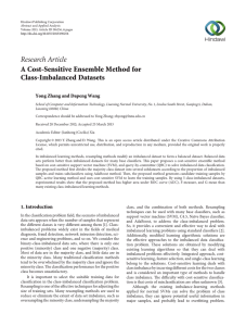 Research Article A Cost-Sensitive Ensemble Method for Class-Imbalanced Datasets