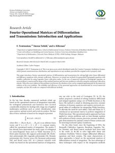 Research Article Fourier Operational Matrices of Differentiation and Transmission: Introduction and Applications