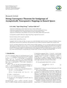 Research Article Strong Convergence Theorems for Semigroups of D. R. Sahu,