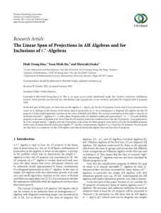 Research Article Inclusions of -Algebras