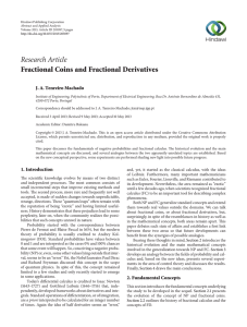 Research Article Fractional Coins and Fractional Derivatives J. A. Tenreiro Machado