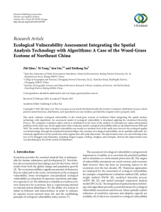 Research Article Ecological Vulnerability Assessment Integrating the Spatial