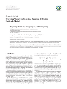 Research Article Traveling Wave Solutions in a Reaction-Diffusion Epidemic Model Sheng Wang,