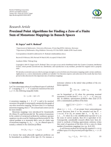 Research Article Sum of Monotone Mappings in Banach Spaces H. Zegeye