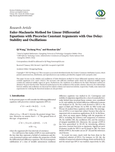 Research Article Euler-Maclaurin Method for Linear Differential