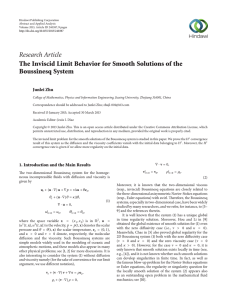 Research Article The Inviscid Limit Behavior for Smooth Solutions of the