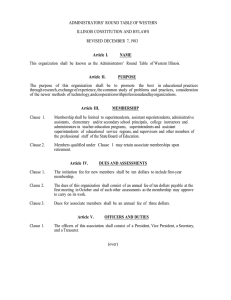 ADMINISTRATORS'  ROUND TABLE OF WESTERN ILLINOIS CONSTITUTION AND BYLAWS