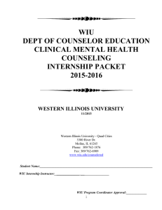 WIU DEPT OF COUNSELOR EDUCATION CLINICAL MENTAL HEALTH COUNSELING