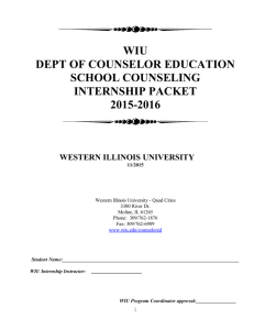 WIU DEPT OF COUNSELOR EDUCATION SCHOOL COUNSELING