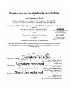 Bitcoin: a new  way  to understand Payment Systems JUN LIBRARIES