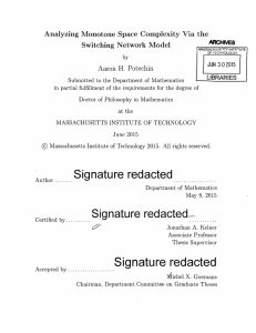 Switching  Network  Model Aaron  H.  Potechin