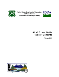 Air v2.3 User Guide Table of Contents  United States Department of Agriculture