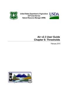 Air v2.3 User Guide Chapter 6: Thresholds  United States Department of Agriculture