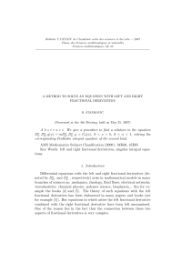 Bulletin T.CXXXIV de l’Acad´emie serbe des sciences et des arts −... Classe des Sciences math´ematiques et naturelles