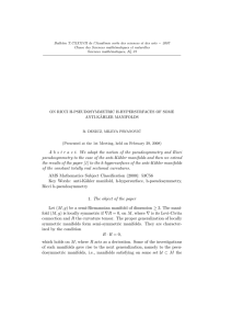 Bulletin T.CXXXVII de l’Acad´emie serbe des sciences et des arts −... Classe des Sciences math´ematiques et naturelles